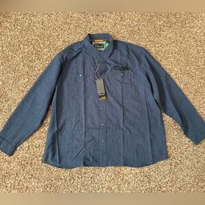 NWT Orvis Tech Chambray Work Shirt Size Men’s XXL Button Up Long Sleeve